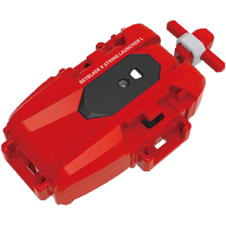 White on Red Left-Spin String Launcher