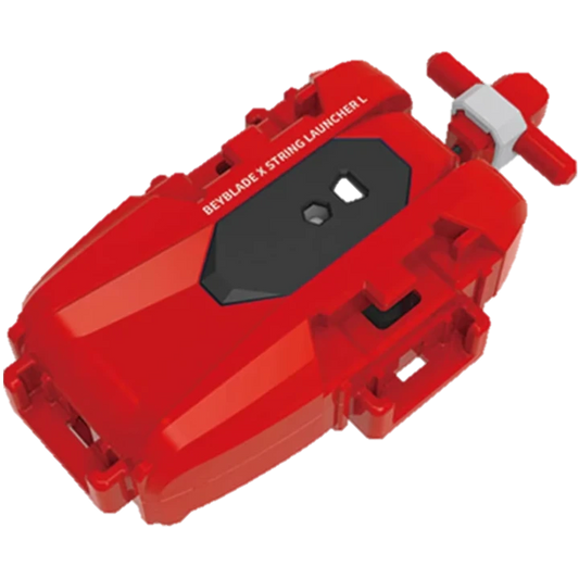 White on Red Left-Spin String Launcher