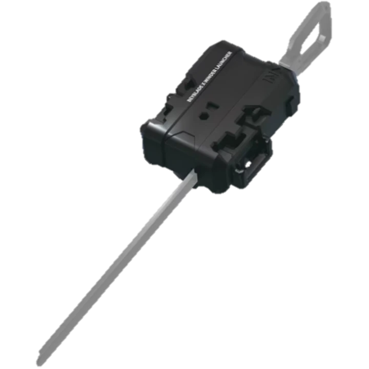 Silver and Black Winder Launcher for Beyblade X by Takara Tomy, suitable for ages 8 and up.